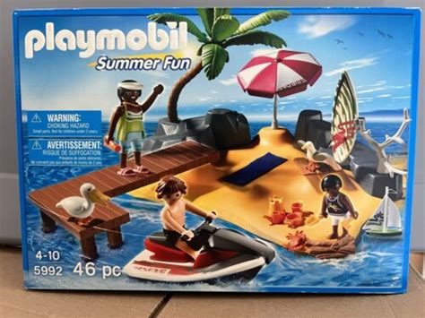 playmobil 5992 holiday island pirates vacation sea water palm new sealed ebay