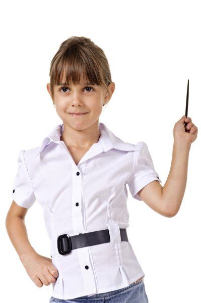 Little School Girl With Pointer — Stock Photo © Andy Pix 7038036