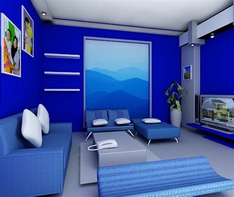 ruang tamu nuansa biru ruang tamu minimalis