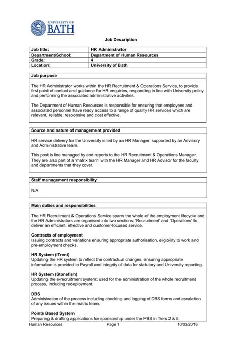 Finance manager role description and person specification job title: Job Description & Person Specification