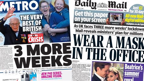 Newspaper Headlines Coronavirus Lockdown Extension Dominates Front Pages Bbc News