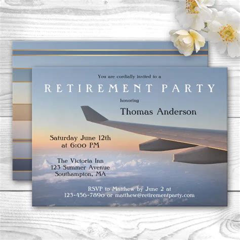 Airplane Travel Themed Retirement Party Invitation Zazzle