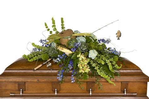 Gone Fishing Personalized Casket Spray Casket Flowers Funeral