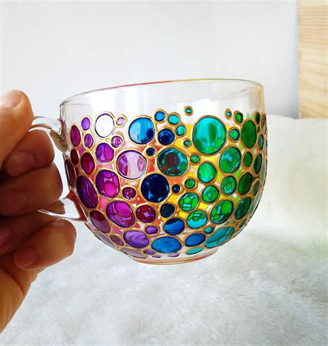 It depends to whom you want to give present. Rainbow big mug, colored hand painted glass jumbo coffee ...