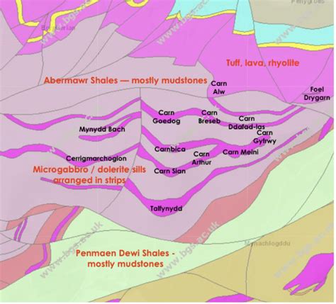 Geological Map Of The Eastern Part Of Mynydd Preseli Showing The