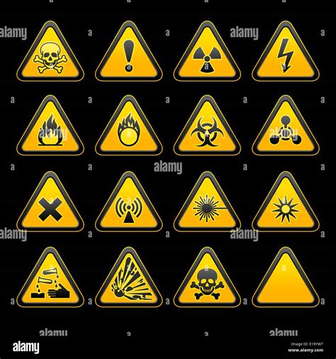 Hazard Symbols Stock Vector Illustration Of Depicting