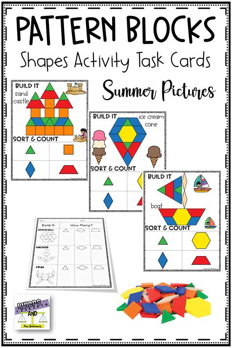 Given a shape, can you fit pattern blocks together to tile that shape (that is, to cover it completely without going over the edge)? Pattern Blocks Puzzles Work Mats ~ Summer Activity ...