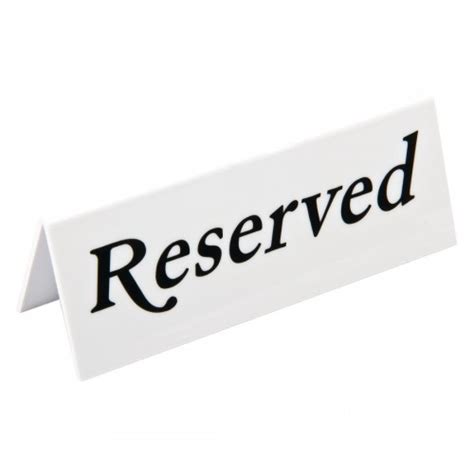Reserved Plastic Table Sign L988 Next Day Catering