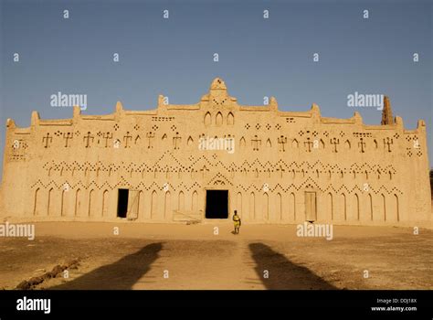 Burkina Faso Sahel Town Of Bani Sudanese Style Mosque Traditional