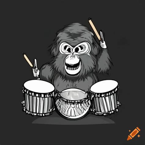 Gorilla Playing Drums On Craiyon