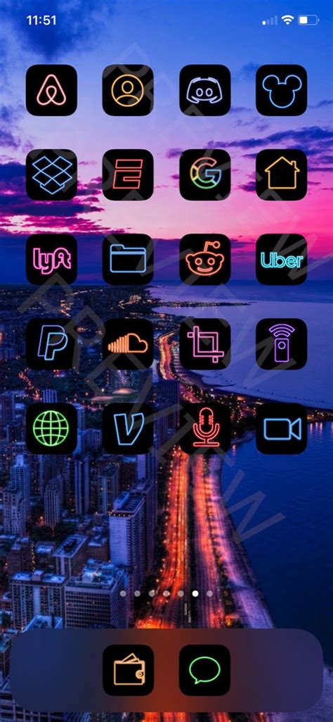 Ios App Icon Pack Neon Aesthetic Ios Icons Iphone Etsy Facebook