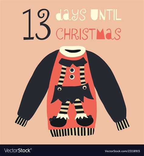 13 Days Until Christmas Royalty Free Vector Image