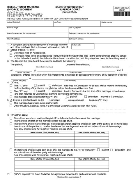 Dissolution Of Marriage Divorce Judgment Mud Ct Fill Out And Sign