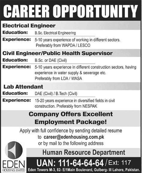 In addition to this selection of templates for electrical engineer cv, you will also find many resume themes with a cover letter, which you can. Eden Housing Jobs Lahore 2014 May for Electrical / Civil ...