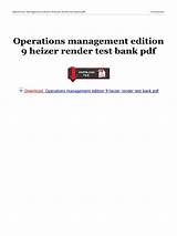 Operations Management Test Bank Pdf