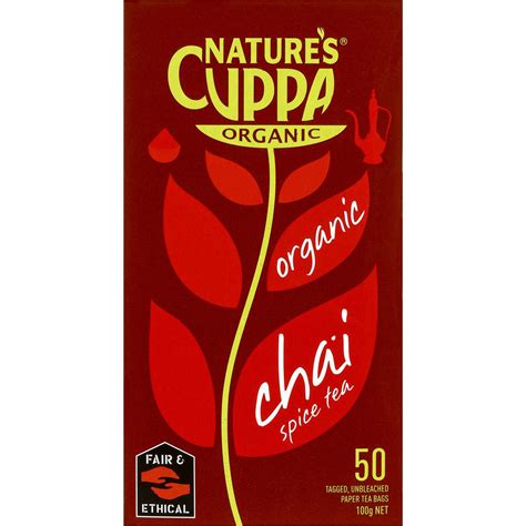 Shop online for woolworths great range of tea & coffee. Nature's Cuppa Organic Spice Chai Tea Bags 50pk 100g ...