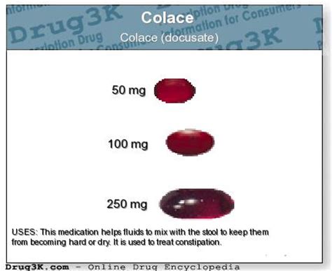 Uses, indications, side effects, dosage. Colace - patient information, description, dosage and ...