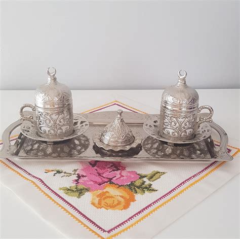 Traditional Vintage Turkish Coffee Cup Set Of 2 Etsy Turkish