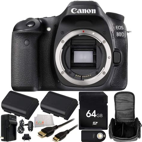 Canon Eos 80d Dslr Camera Body Only 64gb Bundle 10pc Accessory Kit