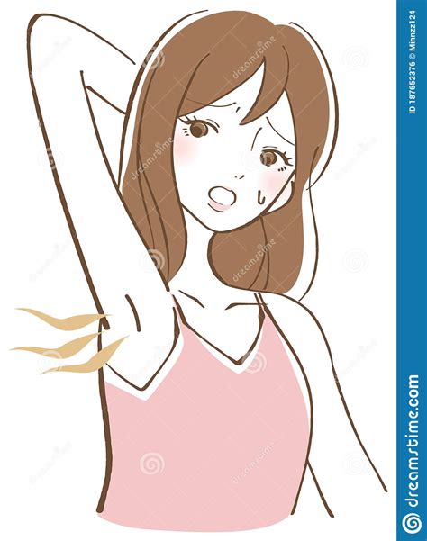 the woman who cares about the smell of the armpits stock vector illustration of expression