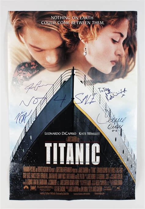 Titanic Film Poster Signed By Celine Dion James Cameron