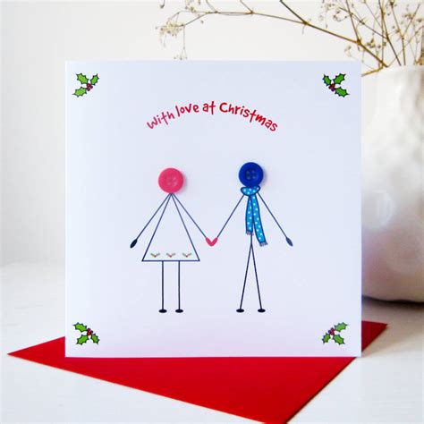 Maybe you would like to learn more about one of these? 'girlfriend and boyfriend' christmas button card by mrs l cards | notonthehighstreet.com