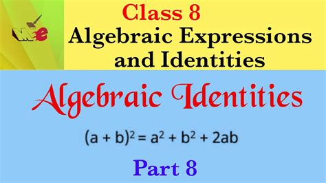 Algebraic Expressionsandidentitiesclass 8 Mathematicsalgebraic