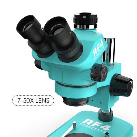 Rf4 Rf 7050tv Trinocular Stereo Microscope With 7x To 50x Continuous Zoom