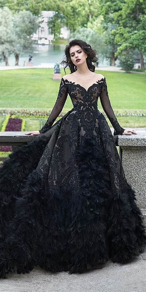 Gothic Wedding Dresses 27 Dark Romance Looks Black Wedding Gowns