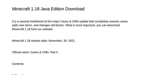 Minecraft 118 Java Edition Downloadwwhsfpdfpdf Docdroid