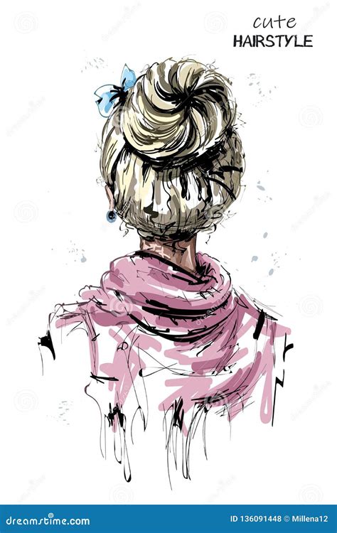 Drawing Girl Hair Back Jameslemingthon Blog