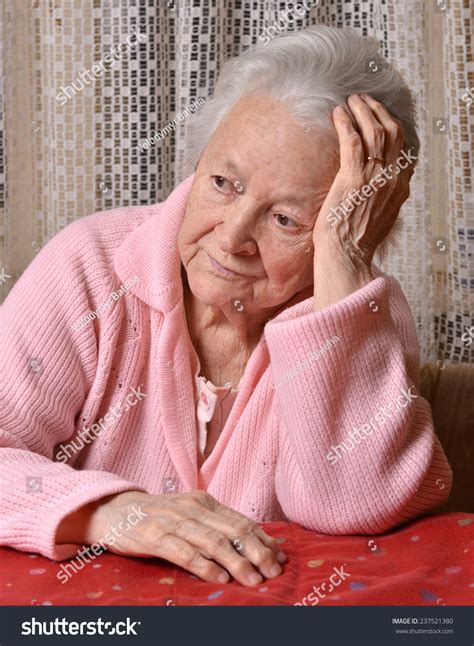 Portrait Old Sad Woman Home Stock Photo 237521380 Shutterstock