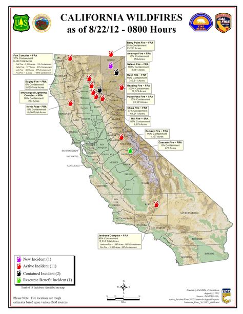 Map Of California Wildfires Now Printable Maps