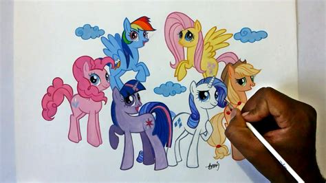 How To Draw My Little Pony Friendship Is Magic Six Ponies Group Youtube