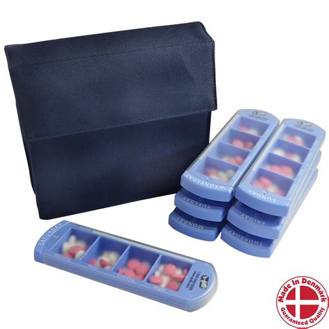 E Pill 4 Times A Day X 7 Day Large Weekly Pill Organizer With