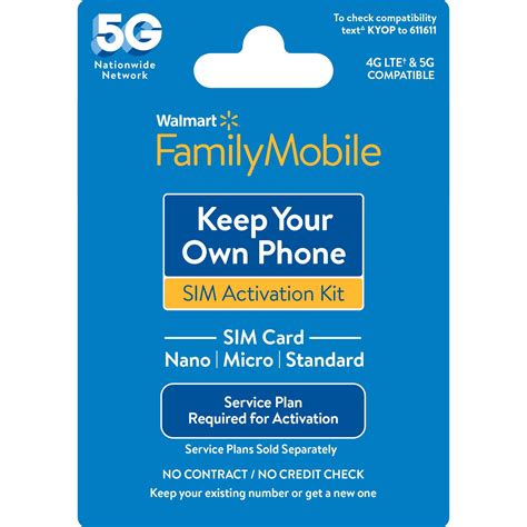 Walmart Family Mobile Keep Your Own Phone CDMA SIM Kit No Airtime