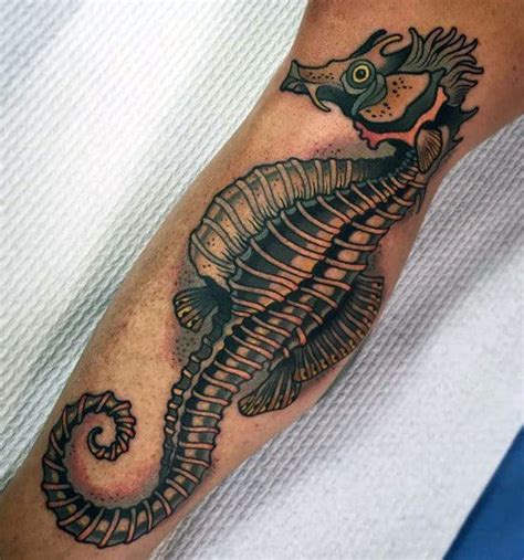 They show the world that you make the principles of mutual respect, friendship and cooperation your own. 60 Seahorse Tattoos For Men - Nautical Design Ideas