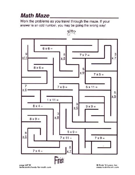 Math Maze Worksheet For 4th Grade Lesson Planet