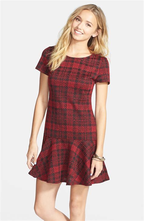 Painted Threads Plaid Drop Waist Dress Juniors Nordstrom