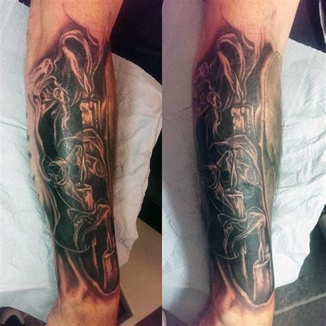 Skull vape man crossed hands leaf tattoo vector blackwork illustrations weed drugs art engraved hipster vape skull girls weed vaper man. 50 Smoke Tattoos For Men - Manly Matter To Spirit Designs
