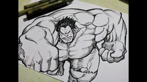 The great advantage of drawing with indian ink is that it is waterproof when dry. Hulk Drawing And Inking - Comic style | Inktober - YouTube