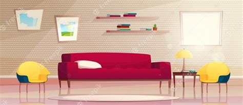 Premium Vector Cartoon Illustration Of Modern Living Room With