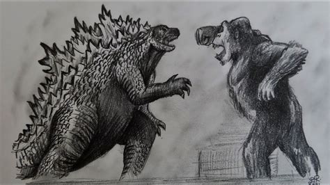 How To Draw Godzilla Vs Kong 2021 Youtube