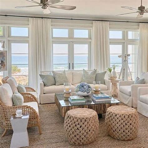 Coastal Beach Themed Living Room On A Budget Decoomo