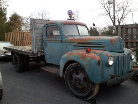 All Original 1947 Ford 16ft Flatbed Classic Ford Trucks Old Ford