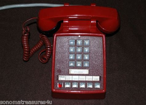 Bell Telephone Push Button Office Phone Red Multi Line Hold Button
