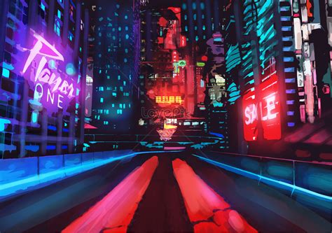 Download Wallpaper Cyberpunk City Neon Lights Free Desktop Wallpaper Images