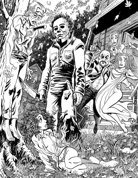 And kids in sweet halloween costumes. Get the coloring page: Michael Myers | Halloween Coloring ...