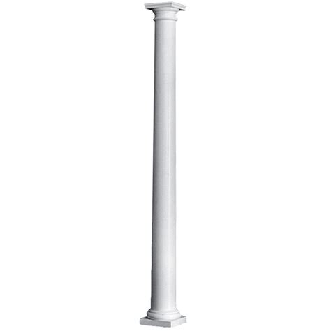 10 X 10 Plain Round Tapered Permacast Column With Tuscan Cap And Base