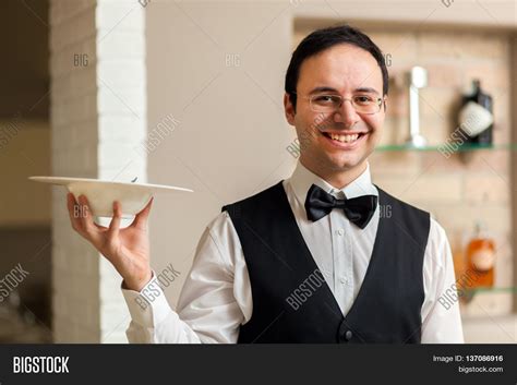 Smiling Waiter Image And Photo Free Trial Bigstock